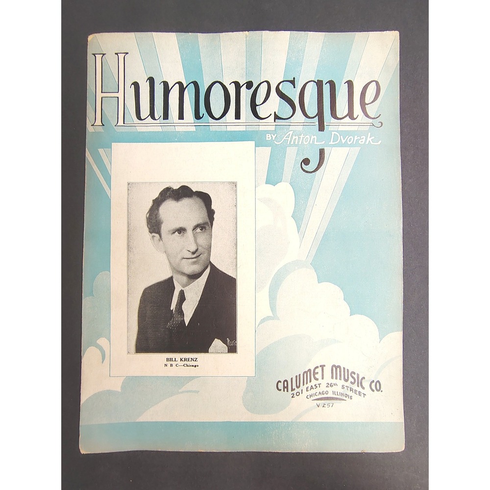 Humoresque 1935 Sheet Music Bill‎ Krenz Blue Sunburst Cover Hawaiian Guitar Solo